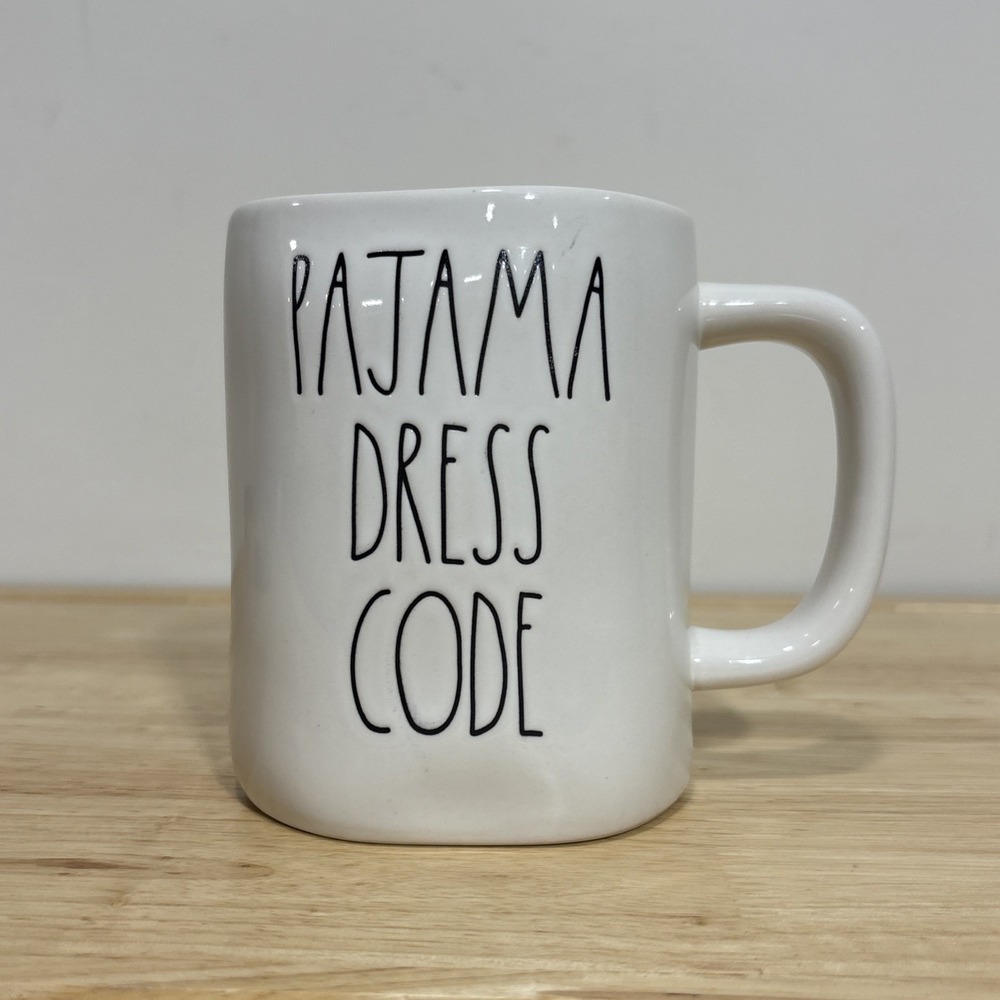 Rae Dunn Pajama Dress Code Ivory Mug Pink Interior Farmhouse Artesian Collection